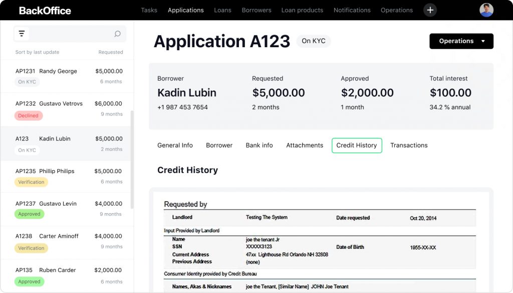 integration with CreditInfo