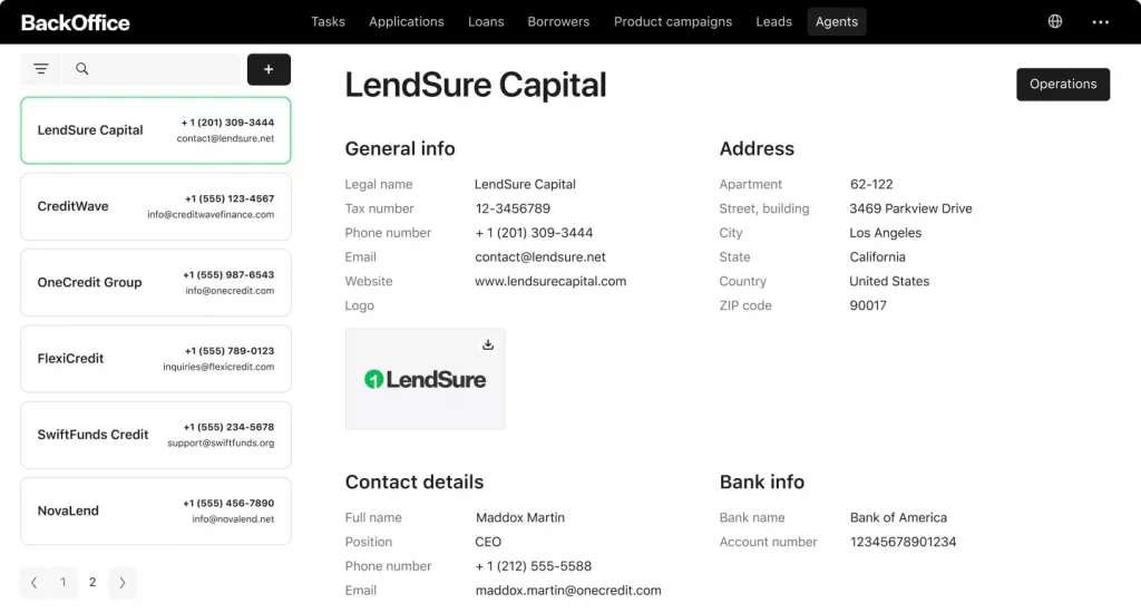 LoanBox Back Office Updates